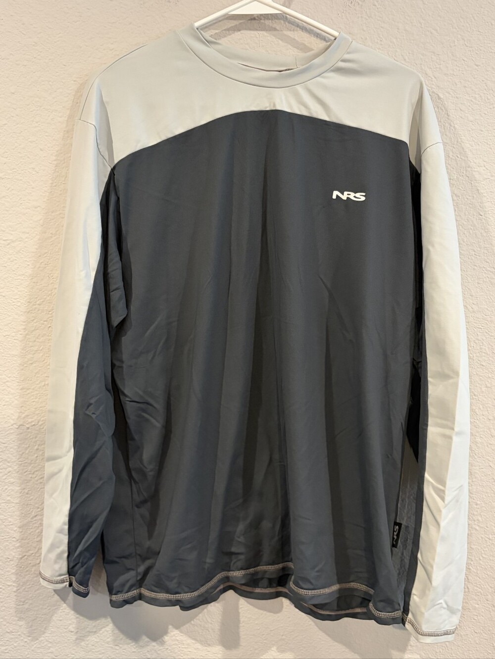 NRS Mens Classic Outdoor UPF Color Block Crossover Long Sleeve Shirt Size Large